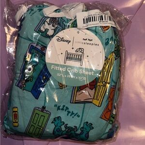 Little Sleepies monsters inc crib sheet scream team nib